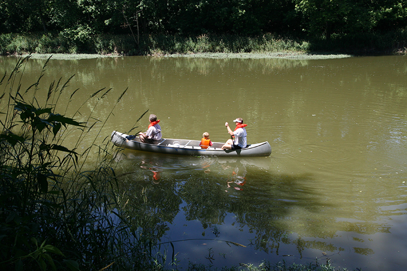 canoeing on White River at Broad Ripple Park