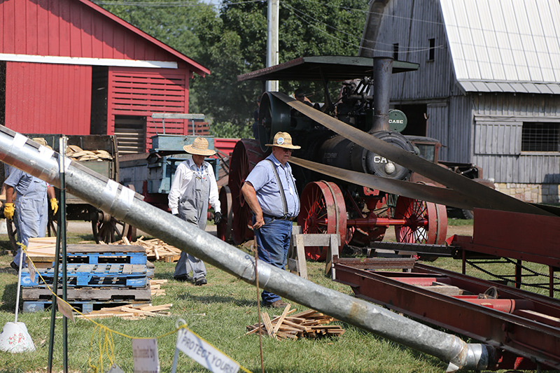 Bill Tyner at the vintage saw mill demonstration at Pioneer Village