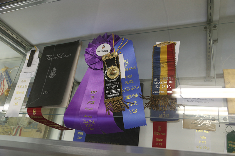 Nora Spitznogle's Best of Show ribbon for historic fraternal item