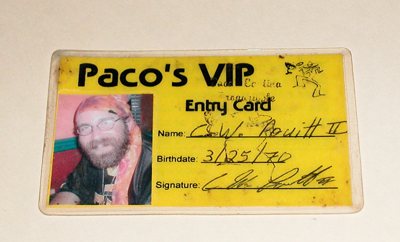 CW's Paco's VIP card