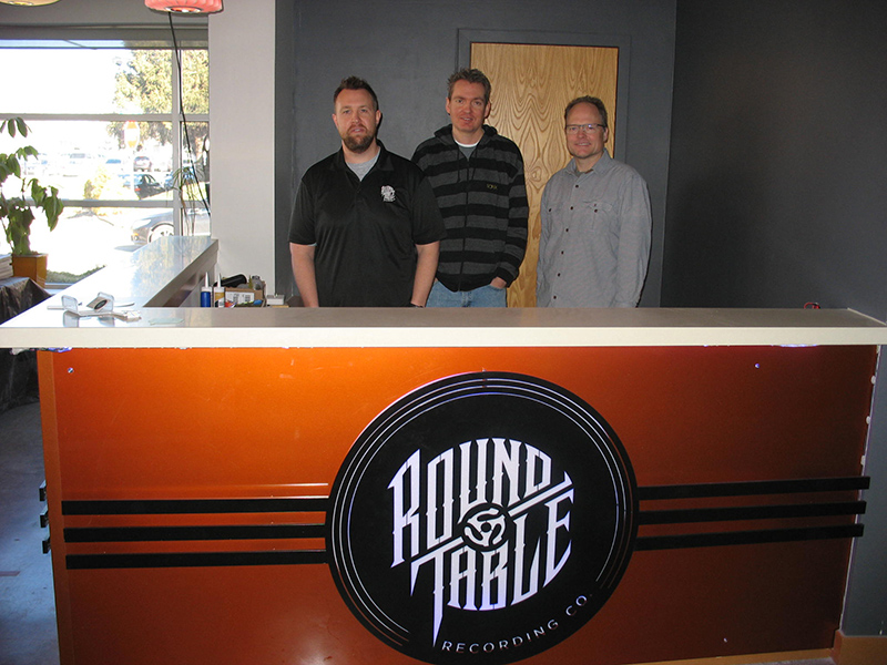 Travis Moore, Chad Miller and Tim Walker at Round Table Recording Company.
