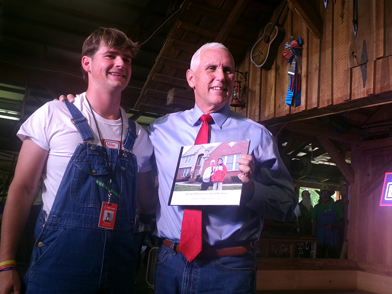Mike Pence in the Pioneer Barn