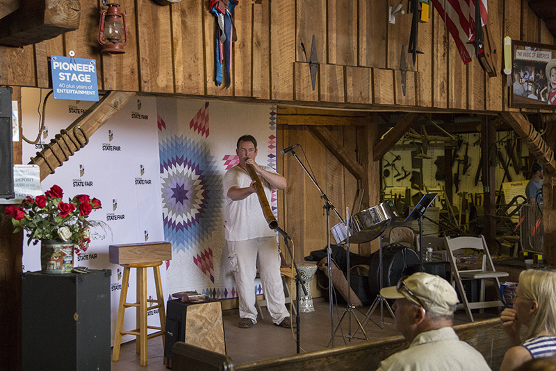 A performance on the didgeridoo on the Pioneer Stage