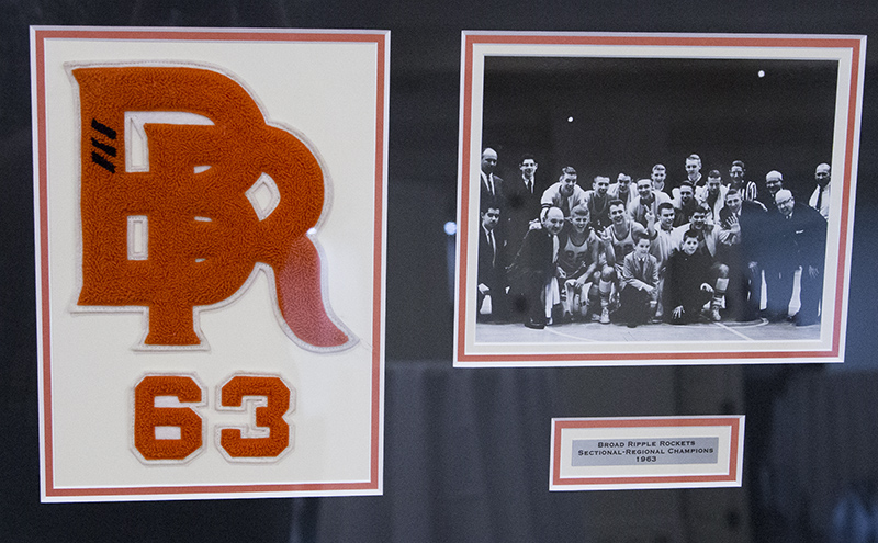 The BRHS 1963 Sectional-Regional Champion Basketball team and a BRHS emblem