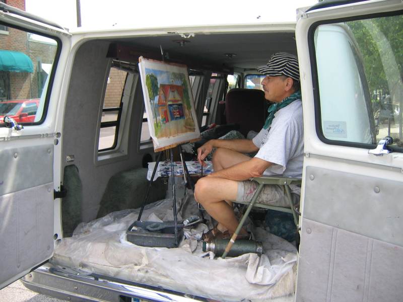 Random Rippling - Agres painting in van