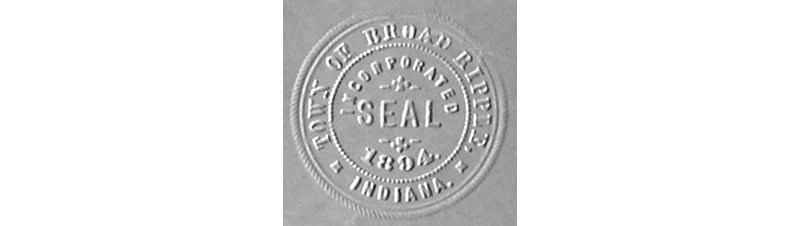 Here is an image of the original town seal as embossed on letter paper