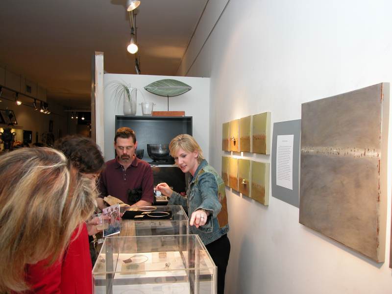 Brooke Marks-Swanson presents her new metalwork jewelry designs at Artifacts on Guilford