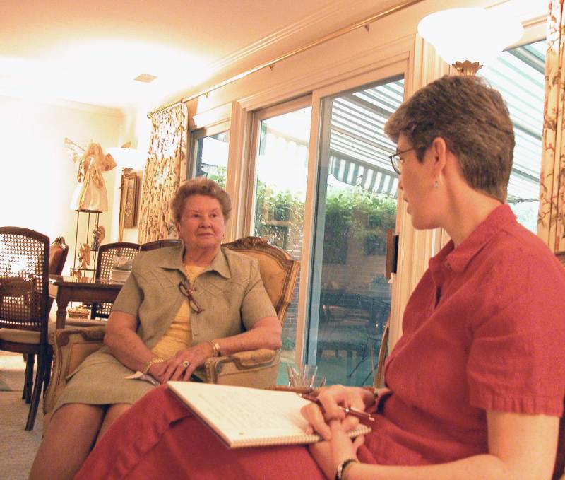 Ernestine and Elizabeth discuss life on the Lilly Orchard at 71st and College Avenue