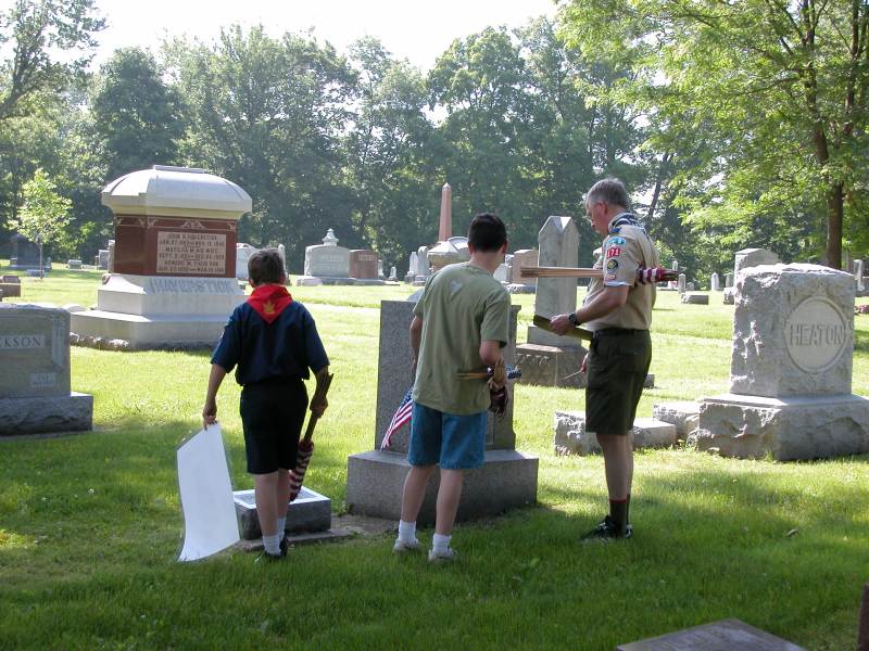 Broad Ripple American Legion Post #3 and Boy Scout Troop 18 Decorate Veterans' Graves