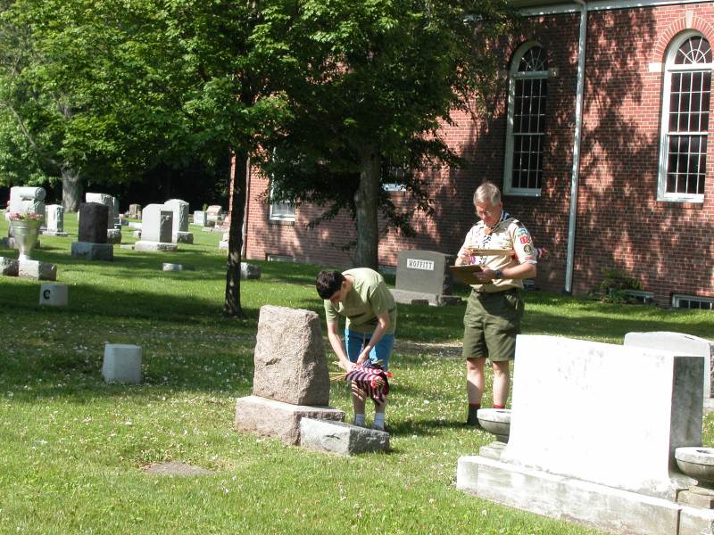 Broad Ripple American Legion Post #3 and Boy Scout Troop 18 Decorate Veterans' Graves