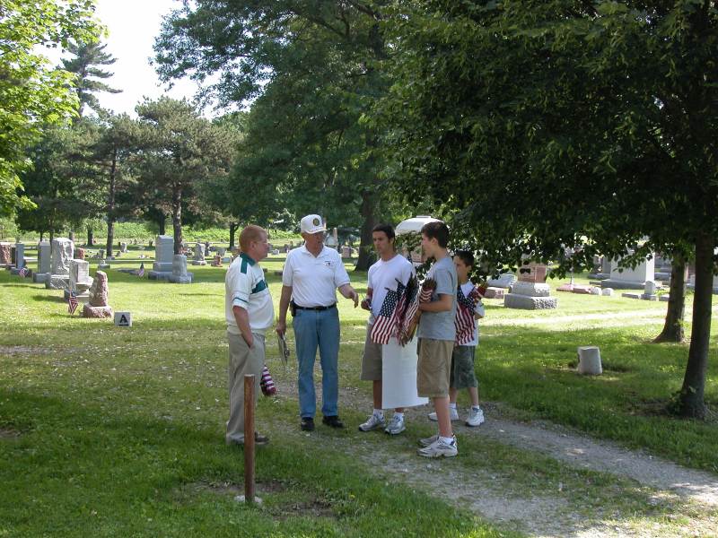 Broad Ripple American Legion Post #3 and Boy Scout Troop 18 Decorate Veterans' Graves