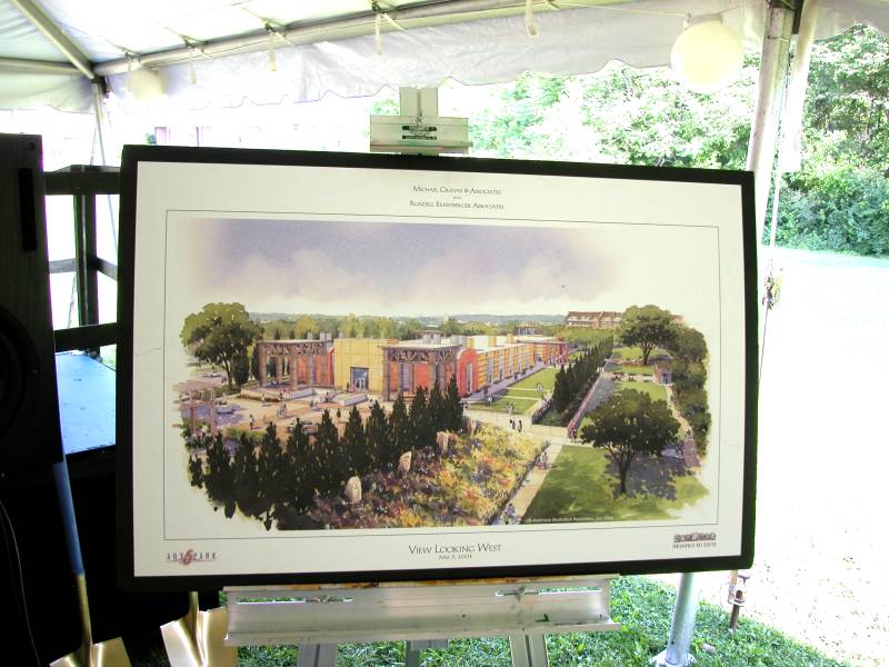 Rendering of the ARTSPARK as seen from the northeast, above the Monon trail