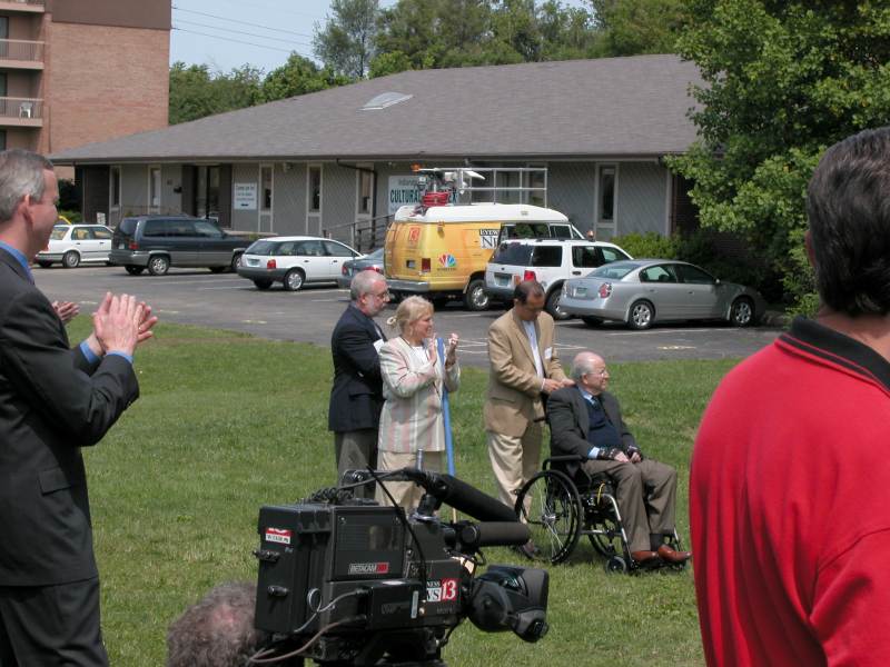 Joyce and Michael watch the planting ceremony