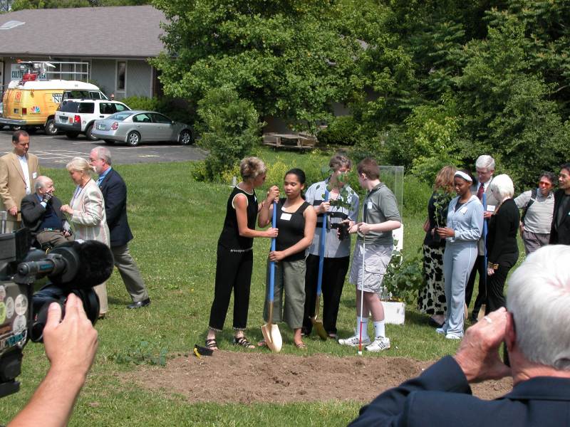 Indiana School for the Blind planting trees
