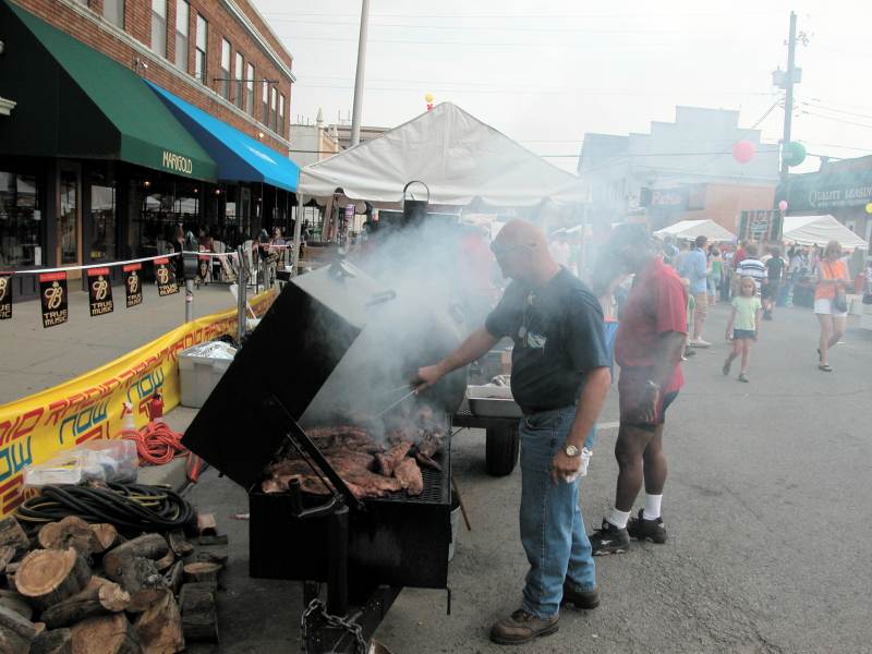 Aromatic BBQ grills at the Taste of Broad Ripple.