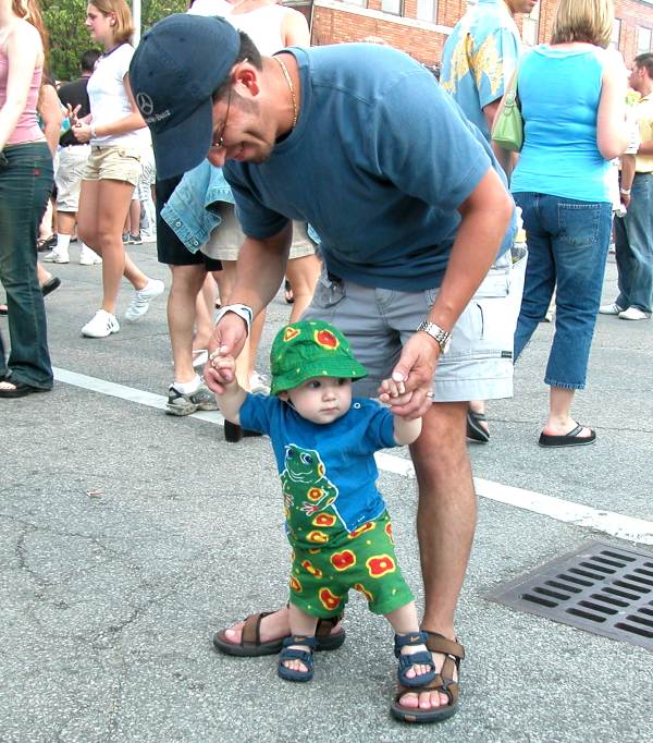 All ages were having a good time. Some were just learning to walk.