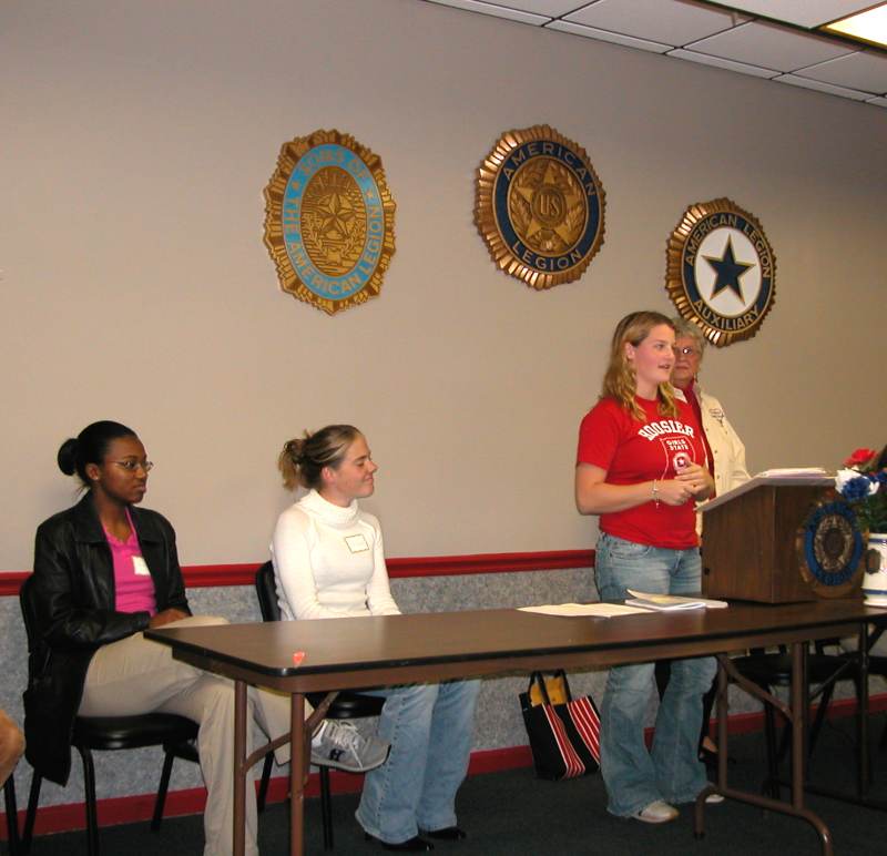 Indiana Girls State Dinner Spotlights 2004 Attendees at Legion Post 34 - by Elizabeth Hague 