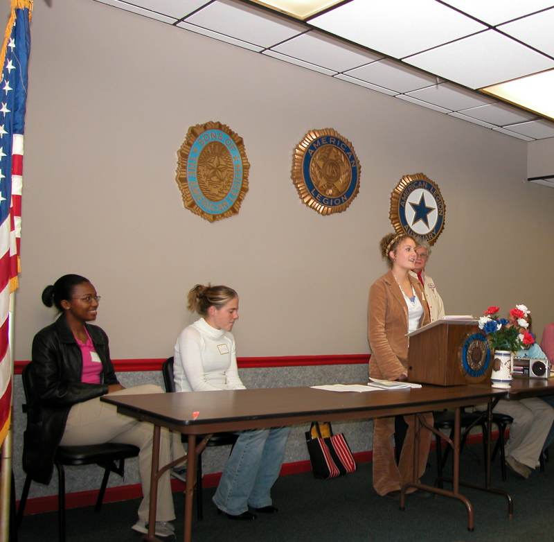 Indiana Girls State Dinner Spotlights 2004 Attendees at Legion Post 34 - by Elizabeth Hague 