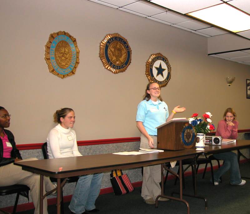 Indiana Girls State Dinner Spotlights 2004 Attendees at Legion Post 34 - by Elizabeth Hague 