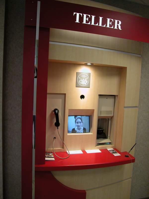 Nicole working the remote teller system.