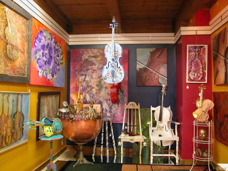 Violin related art is everywhere at the Cannon Gallery.