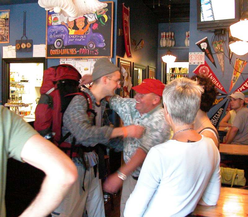 Joseph said goodbye to Ripple Bagel & Deli owners Ken and Susan Richman.