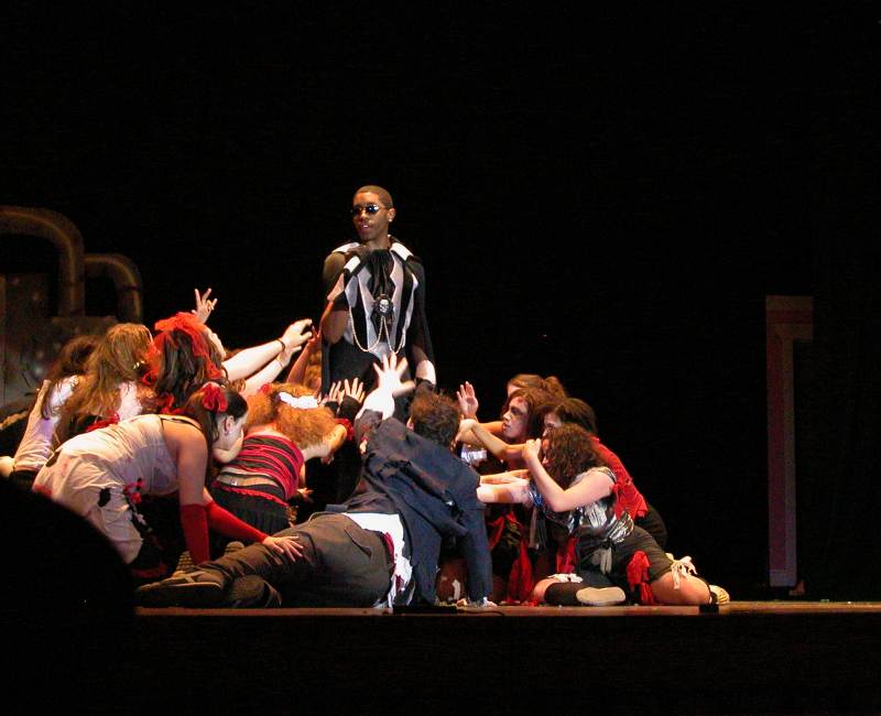 The Frightening - David Cork as Dracula, surrounded by the Legion of Darkness