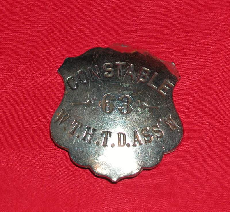 The Washington township constable badge.