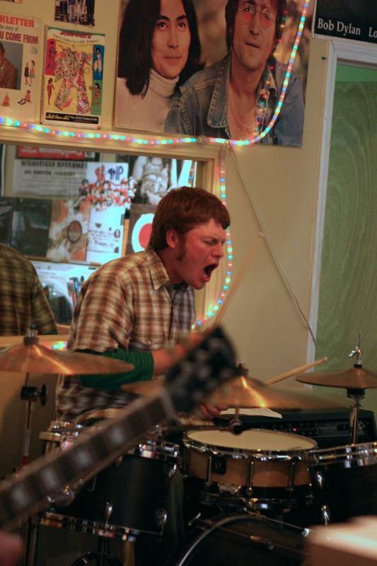 Jeremy Weidner of Loretta drums and sings. The group features three Weidner brothers (Jason, Damon and Jeremy) and Stan Muller.