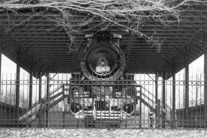 The 587 under its protective shed at the park.