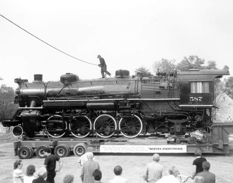 The Mikado nearly ready to be placed on the Monon track for its trip to the Beech Grove Shops.