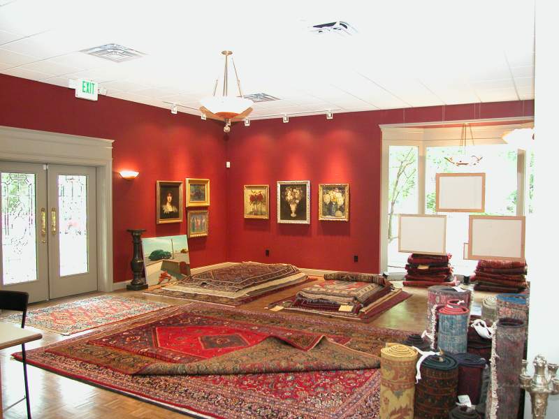 Rugs of all sizes are on display at the Fine Estate Rugs gallery.
