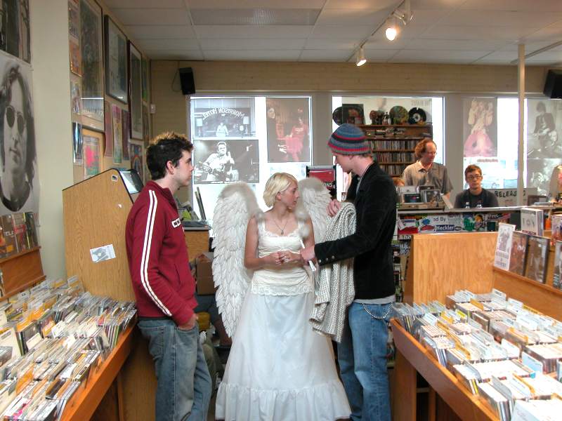 Random Ripplings - band from Seattle, K.C.D. All-Stars, stopped in for in-store at Indy CD & Vinyl