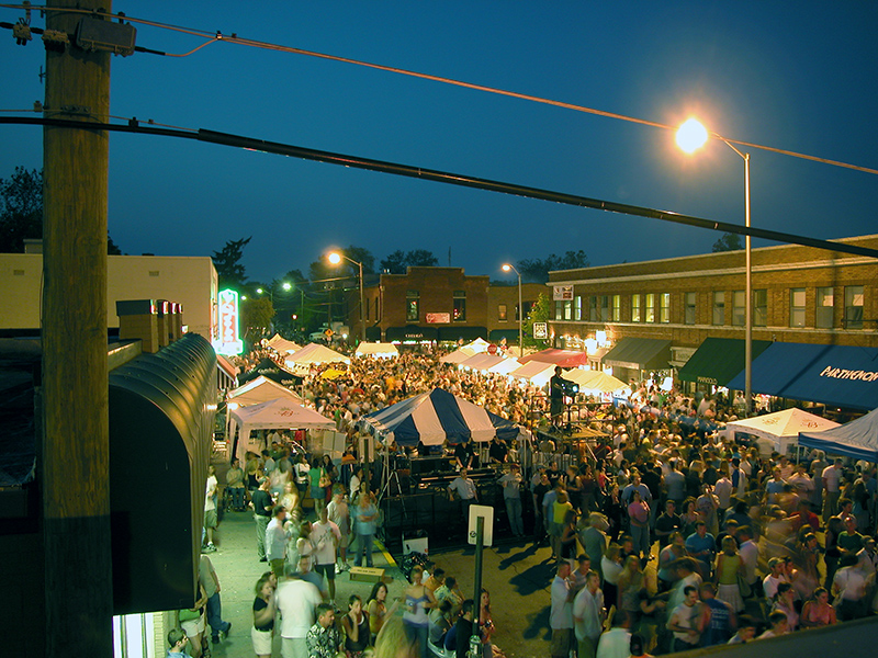 A view of the Taste crowds on Guilford Avenue toward Chelsea's, taken from the rooftop of The Patio.