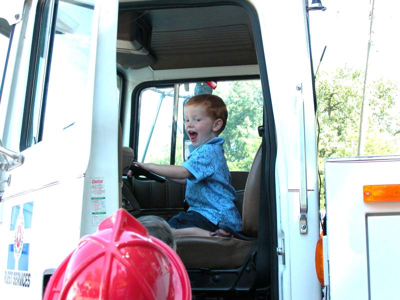 Luke Hellman had a great time driving the big IndyParks fleet truck.
