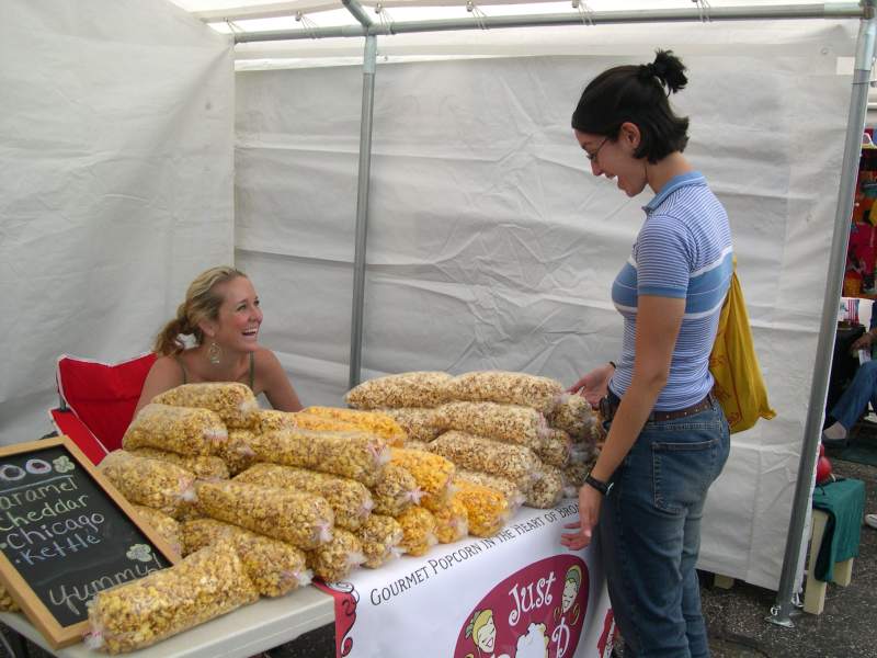 Just Pop In had many flavors of their gourmet popcorn available.