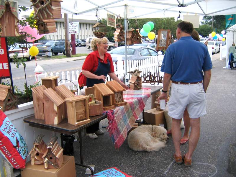 Brandt Carter from Backyard Birds had an array of bird houses, feeders, and seed.