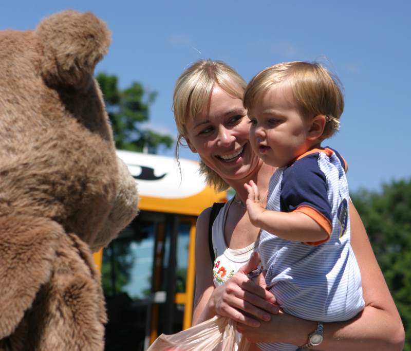 Becky and Fisher Van Rooy enjoyed the excitement, but Fisher was a bit intimidated by the Bear.