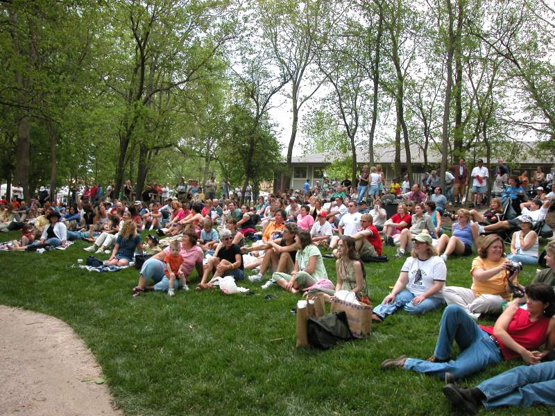 A large crowd filled the lawn to enjoy the music.