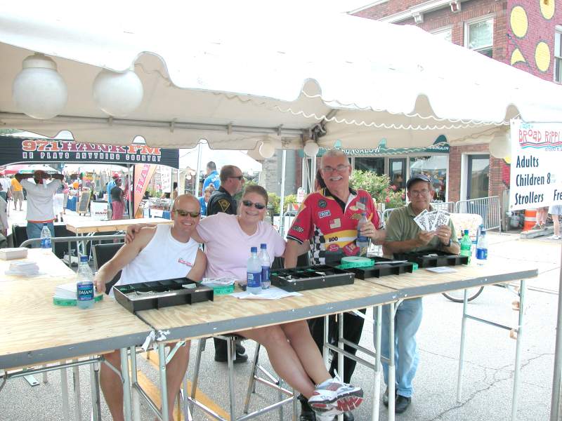 Team BRVA was selling tickets at the east gate. Rick, Nicole, Van, and Dan. How can you resist giving your money to this group?