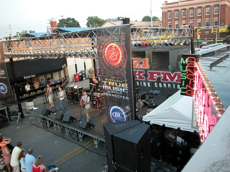 Mike & Joe performed on stage at the south end of Guilford. As seen from the top of the Patio. (Thanks Steve)