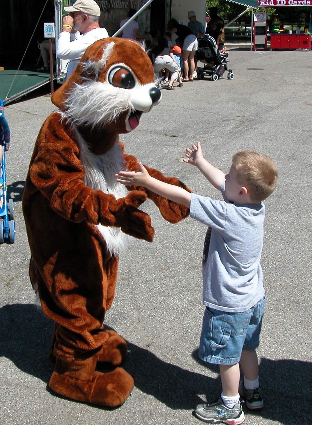 The IndyParks squirrel found many new friends at the event.