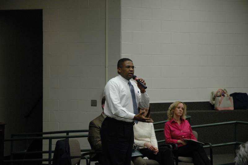 Deputy Mayor Steve Campbell answered many questions at the town hall meeting.