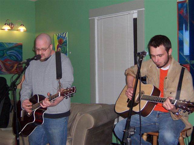 Matthew Grimm and Jason Berge at Indy Hostel.