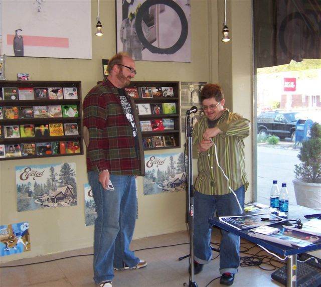 Brian Posehn and Patton Oswalt at the Luna Music comedy show.