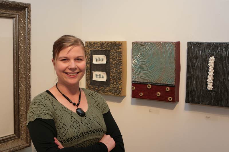 Barbara Zech works in ceramics and showed us several pieces. Barbara teaches at Very Special Arts (VSA.)