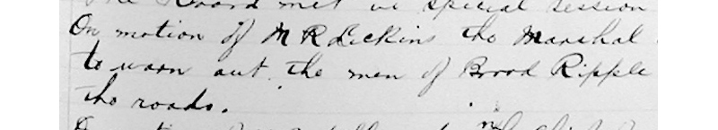 Now is your chance to play the role of the transcriber! We have been unable to decode the underlined word in the June 7th minutes. Below is the hand-written text. Can you figure it out?