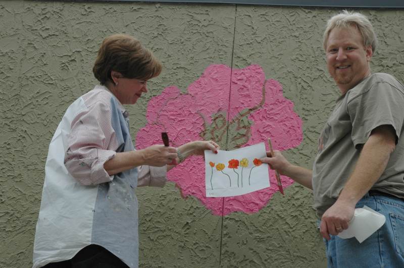 Random Rippling - flower mural 