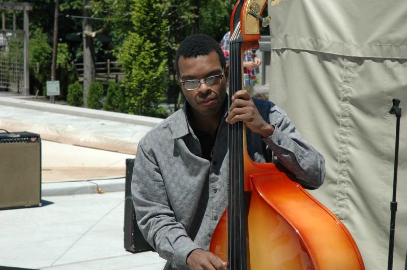 IsWhat?! performed on the HearMusic Stage by the Starbucks Cafe. Matthew Anderson played bass and Jack Walker was on saxophone.