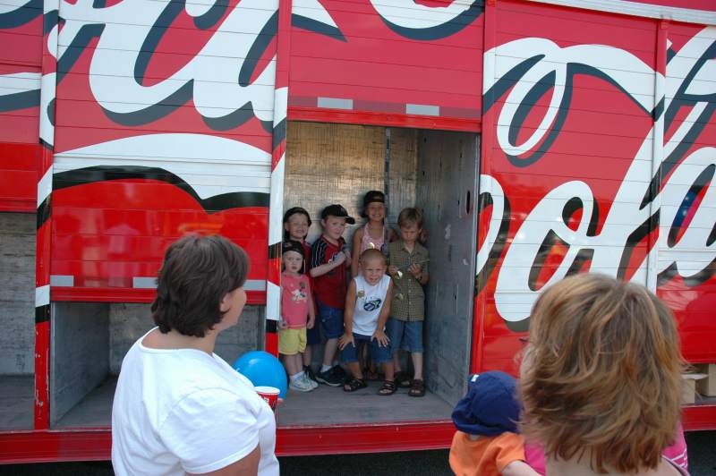 I always wondered how many kids fit in a Coke truck.